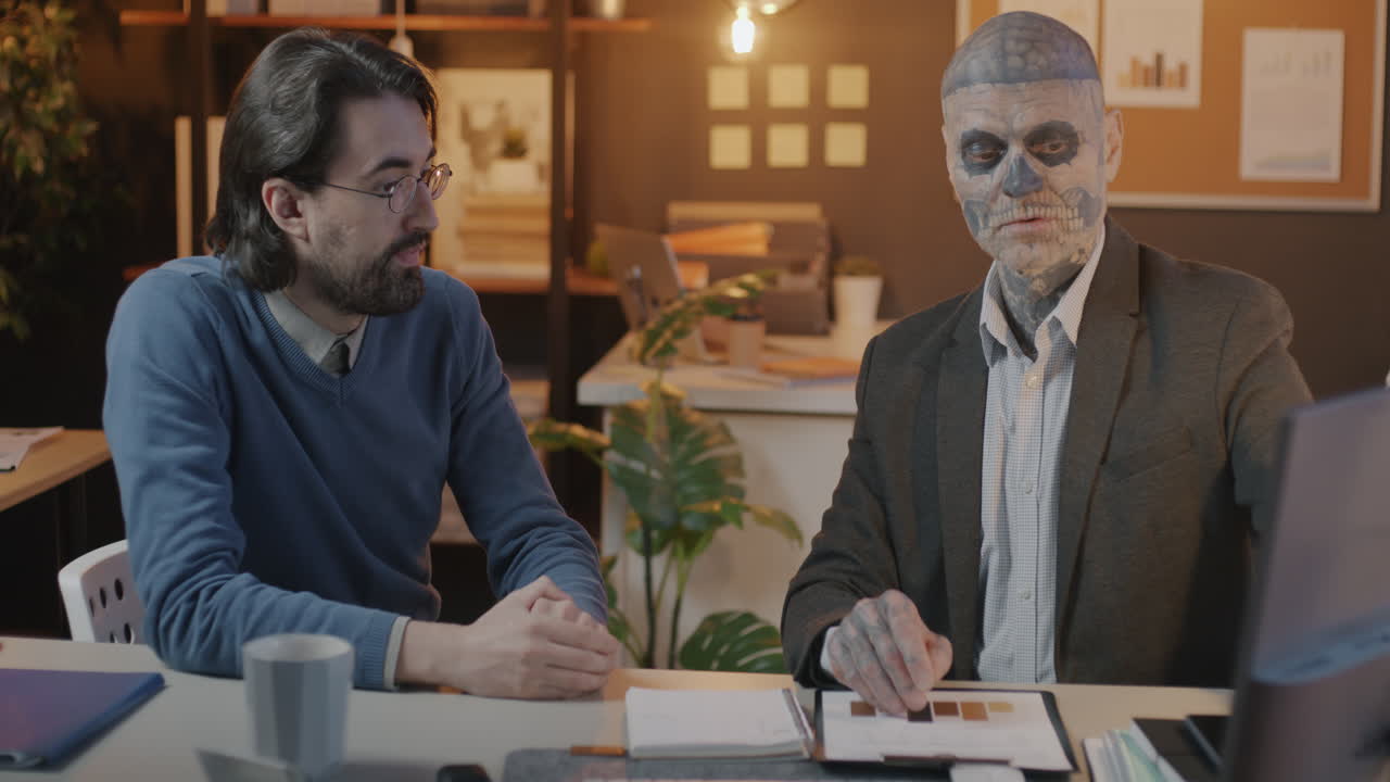 Business Meeting with a Unique Employee