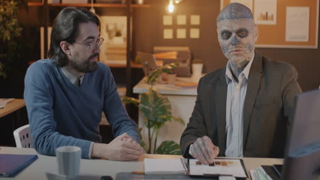 business meeting with a unique employee