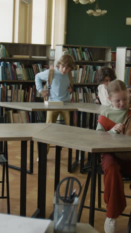 Students in a school library or classroom