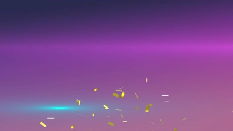 animation of confetti falling over glowing lights on purple background