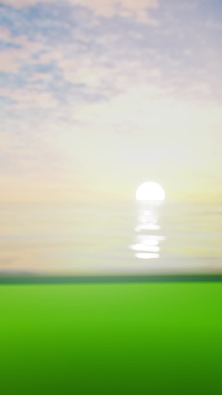 바다 위에서 평화로운 해가 지는 것