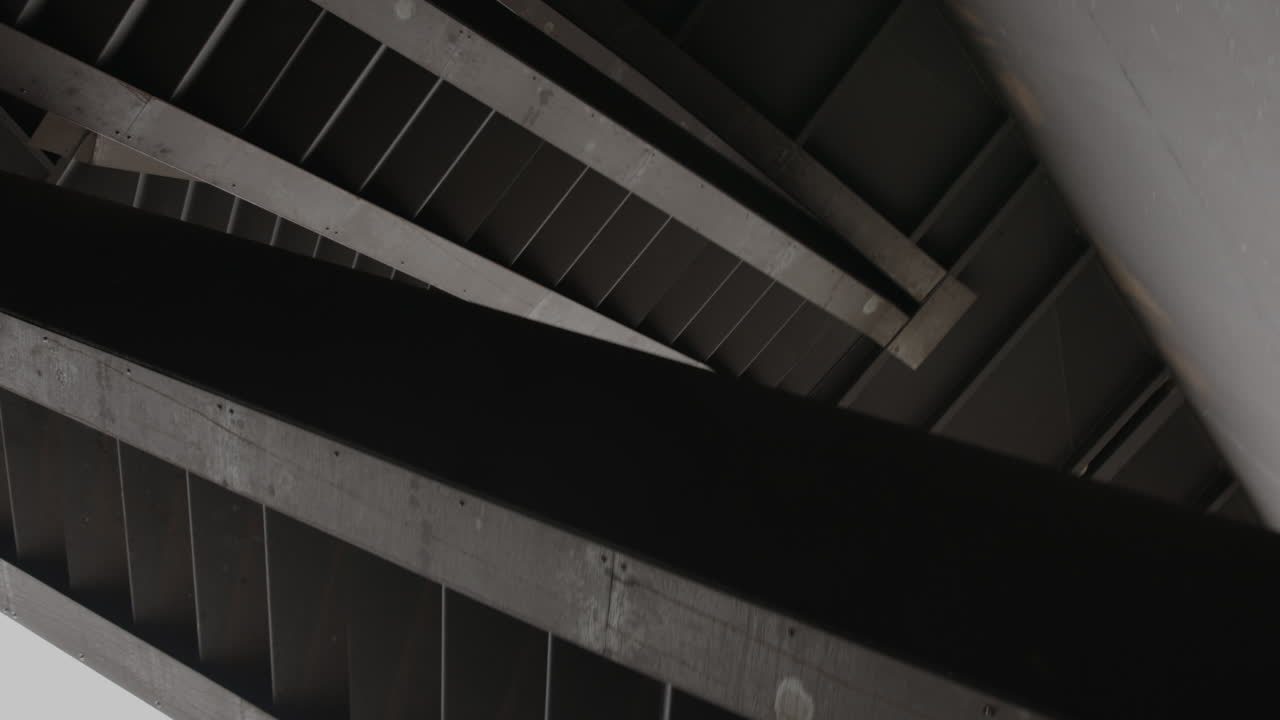 Abstract, geometric steel stairway