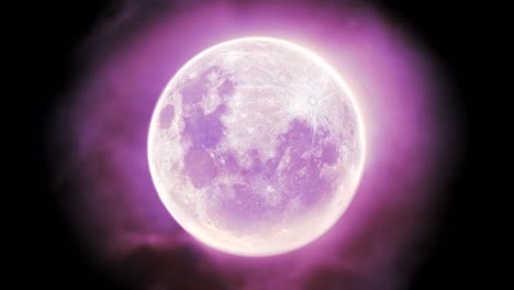 a pink purple super full moon 4k zooming in, super clean clear