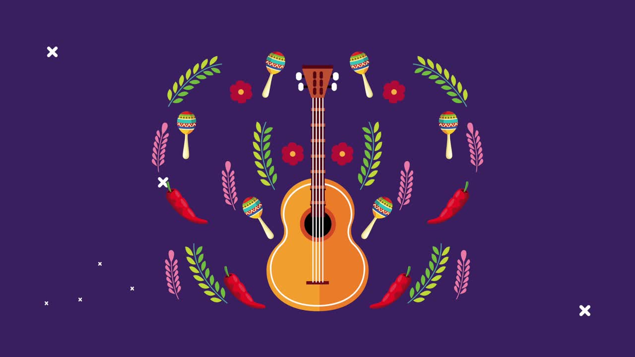 celebrazione del dia de los muertos con la chitarra