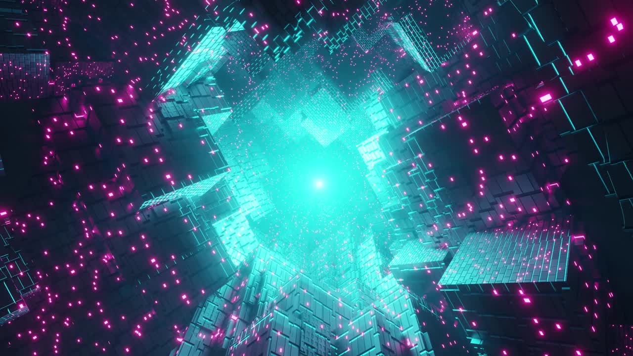 미래의 터널의 3d 배경 애니메이션