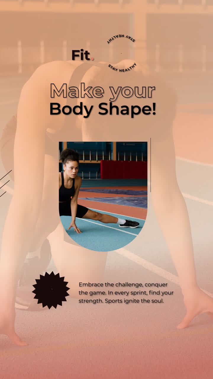 그라디언트 피트니스 인스타그램 포스트의 모션 그래픽