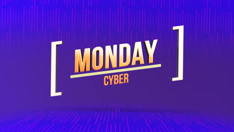 Cyber-Monday-Text-Auf-Blauem,-Geometrischem-Farbverlaufsmuster-Mit-Linien