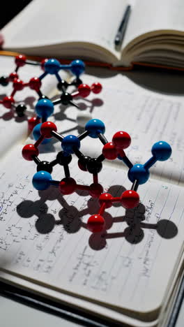 molecular models on a notebook