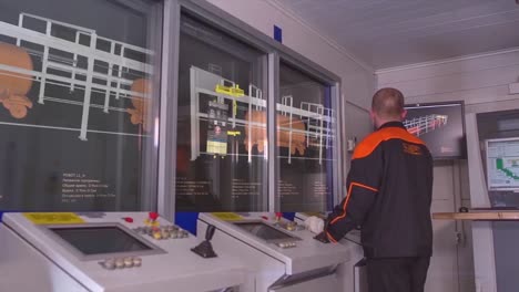 vigilancia de la sala de control industrial