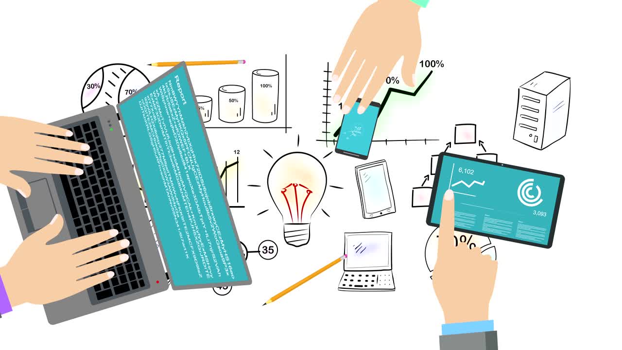 프로젝트 팀워크 컨셉 애니메이션