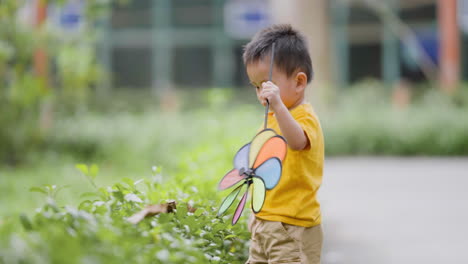 asian kid in a park