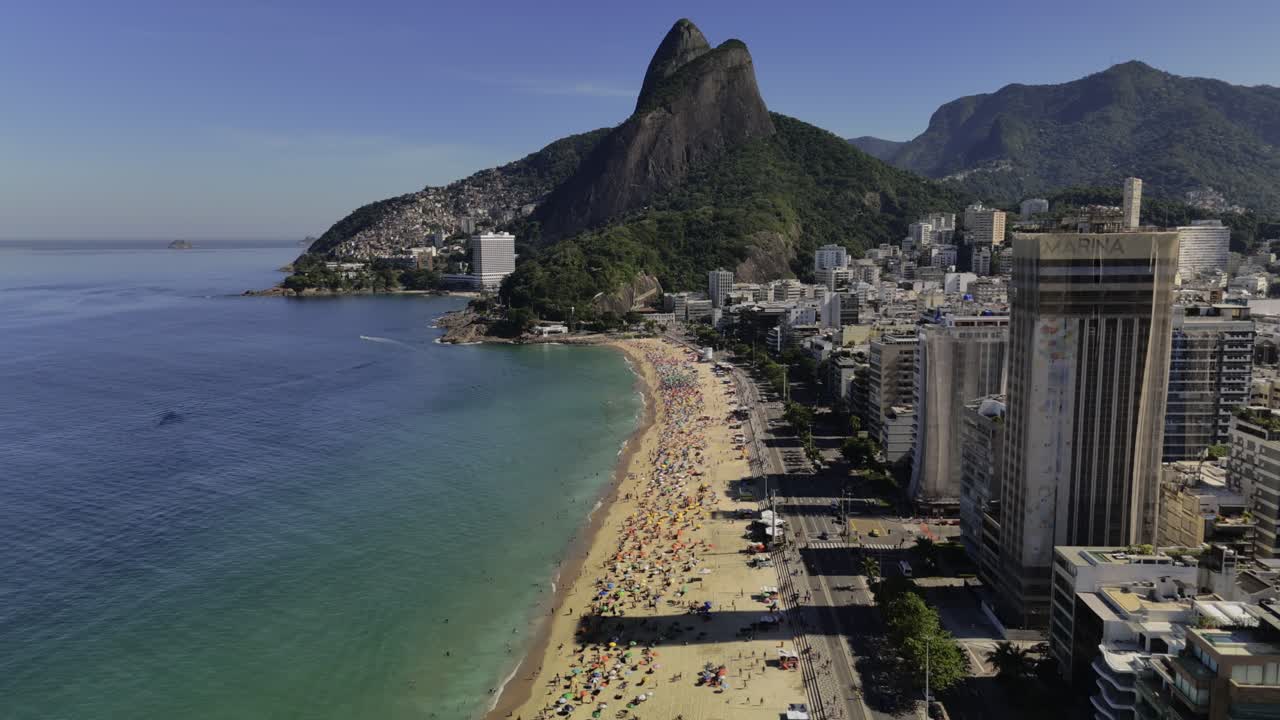 Aerial View of Ipanema Beach in Rio de Janeiro, Brazil