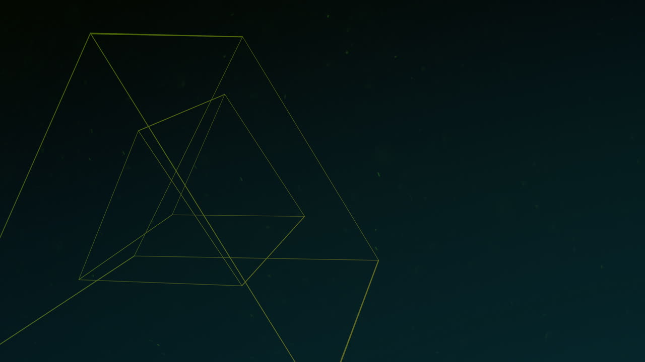 movimiento forma geométrica abstracta con partículas en el espacio 23