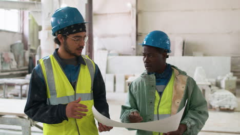 workmates in a marble factory