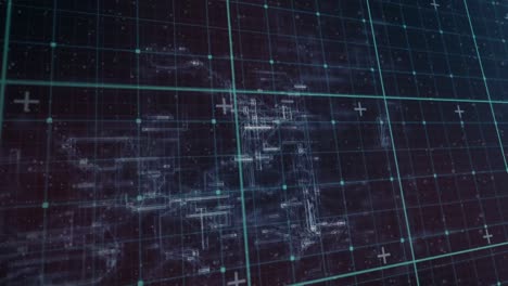 animación del procesamiento de datos en el fondo de la marina