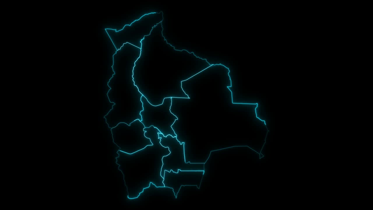 Animated Outline Map of Bolivia with Departments