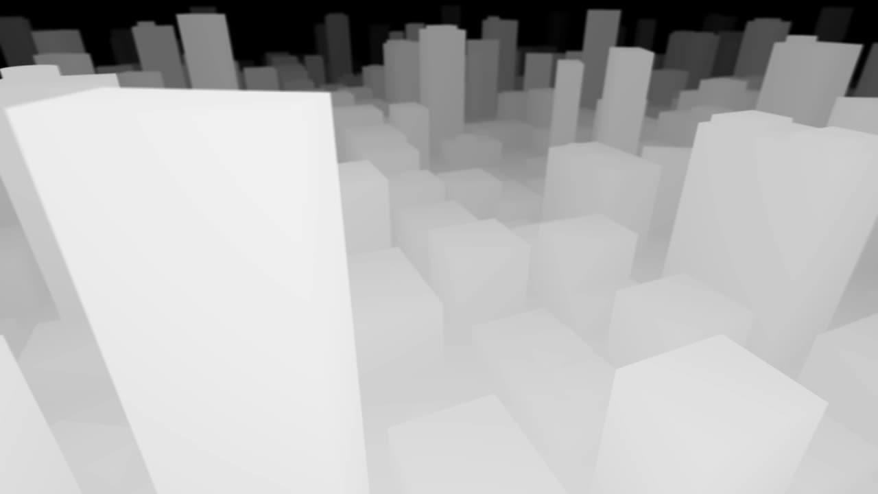 3D City Map Black and White pan