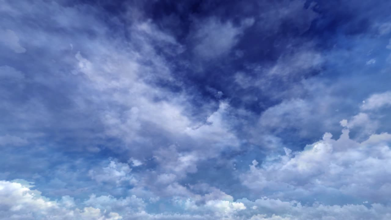 낮 동안 푸른 하늘에 있는 흰 구름 상태의 시간 경과 변화