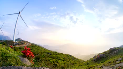 wind power equipment on the mountain