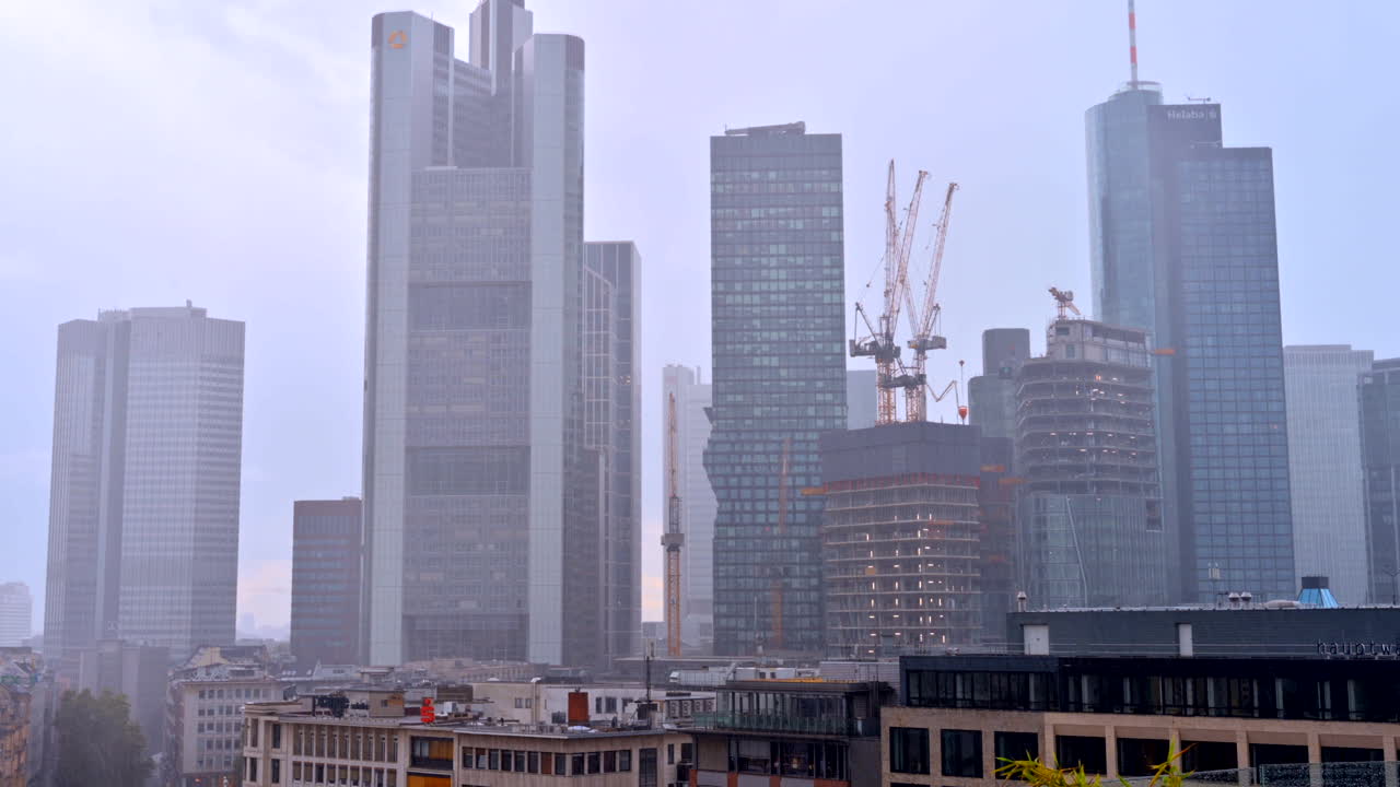 Frankfurt, Germany - November 13, 2022: View of the Four Frankfurt skyscraper project in the city
