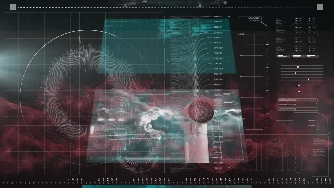 animación del escaneo del alcance y el procesamiento de datos en la pantalla
