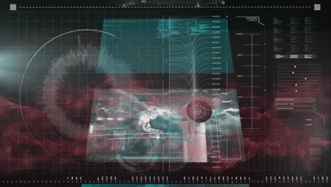 animación del escaneo del alcance y el procesamiento de datos en la pantalla