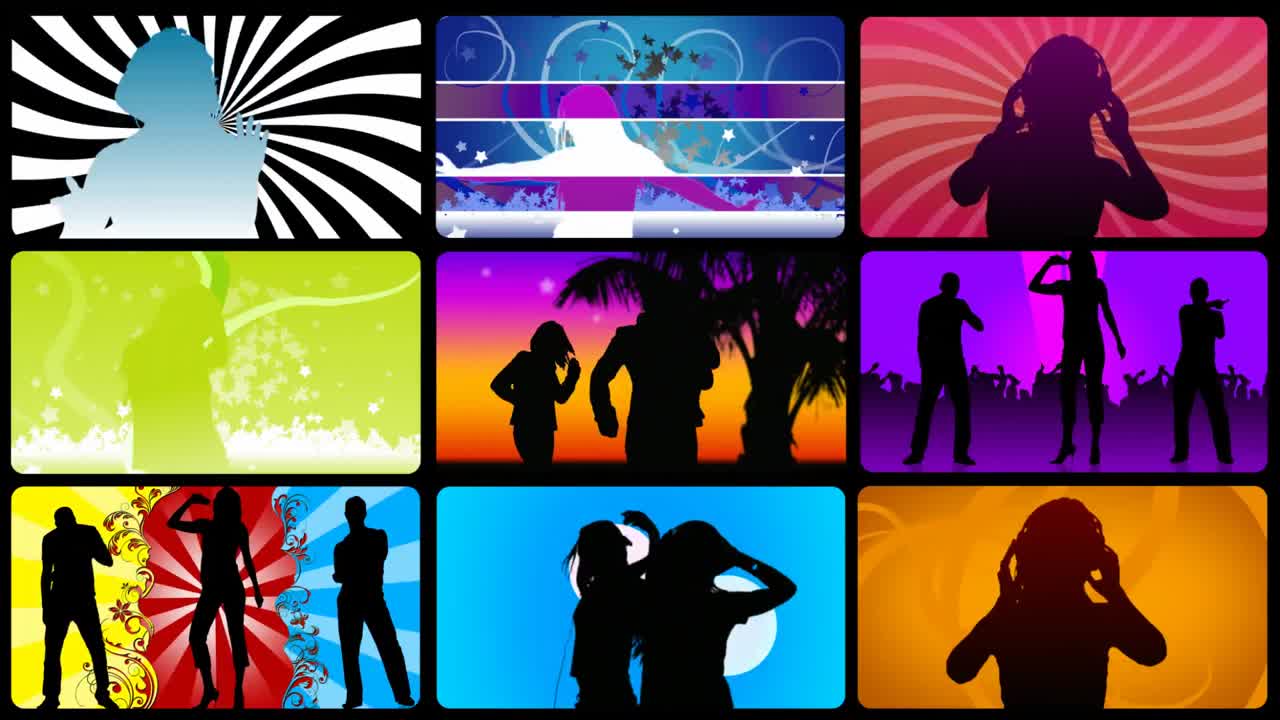 montaje en 3d de personas escuchando música