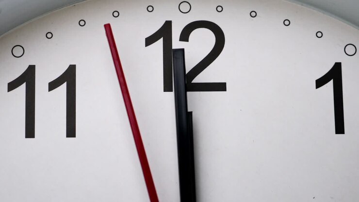 Close up, The White wall clock .
