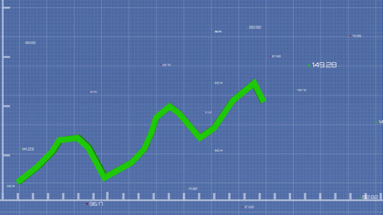 주식 시장에서 데이터 처리의 애니메이션