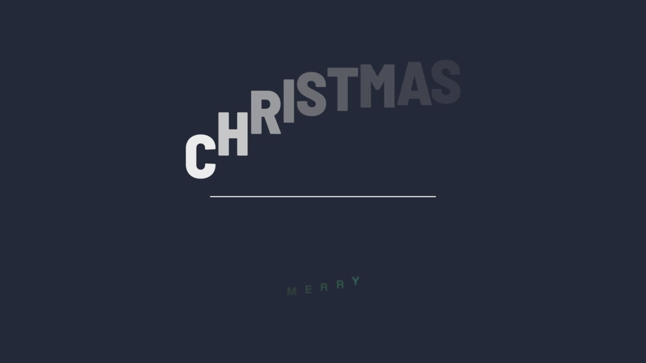 Modern Merry Christmas text on blue gradient