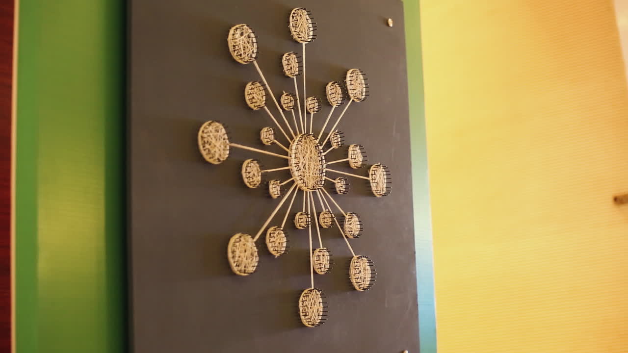 Shift focus tripod still shot digital infrastructure signage at corporate event. Networking design element on green background.