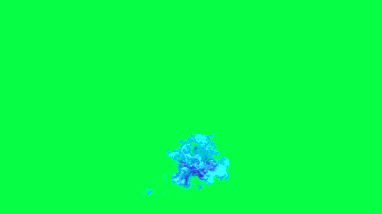 Blue Flame on Green Screen