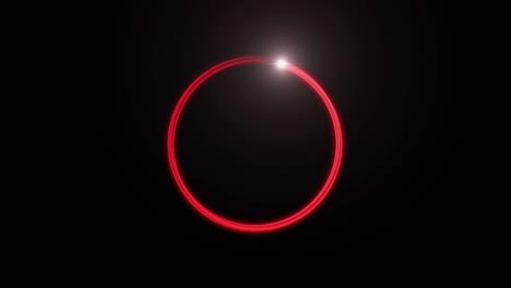 animación del anillo de círculo de la barra de carga roja que brilla en el fondo negro.