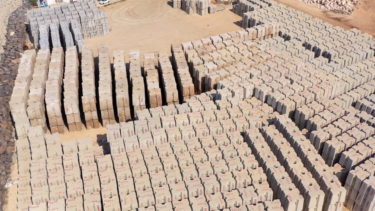 Aerial Footage over Harbor Under Construction