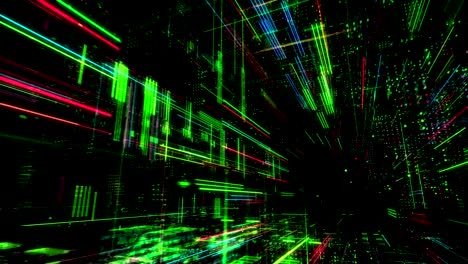 ciberespacio ciencia y tecnología de fondo. 3d render 4k bucle.