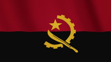 angola flag waving animation. full screen. symbol of the country