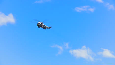 Marine-one-helicopter-flies-over-with-the-President-aboard