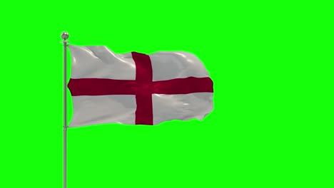 inglaterra ilustración 3d de la bandera ondeando en un poste con croma