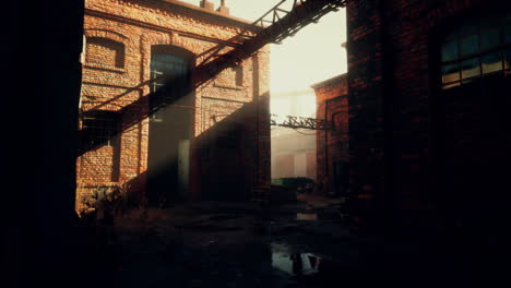 exploring an abandoned brick factory: sunbeams in a decaying industrial landscape