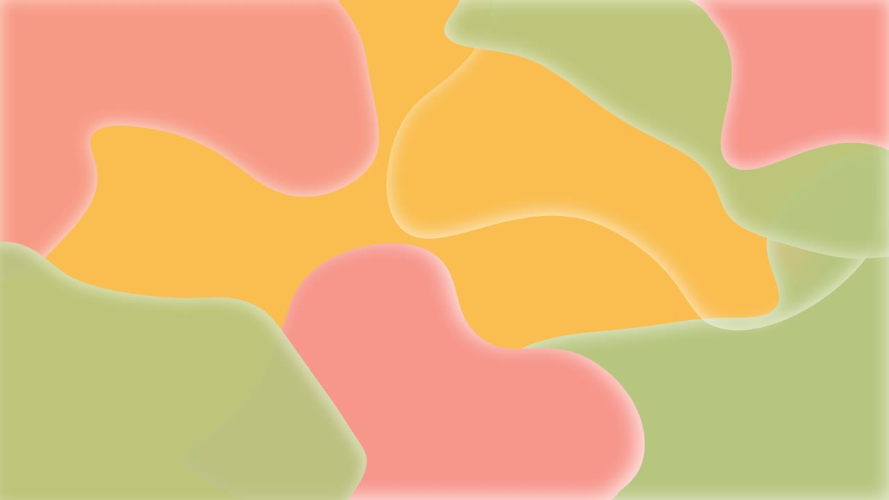 fondo animado abstracto de formas cambiantes de gelatina verde y rosa amarilla