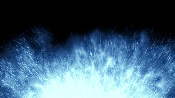 Abstract Blue Energy Burst on Black Background