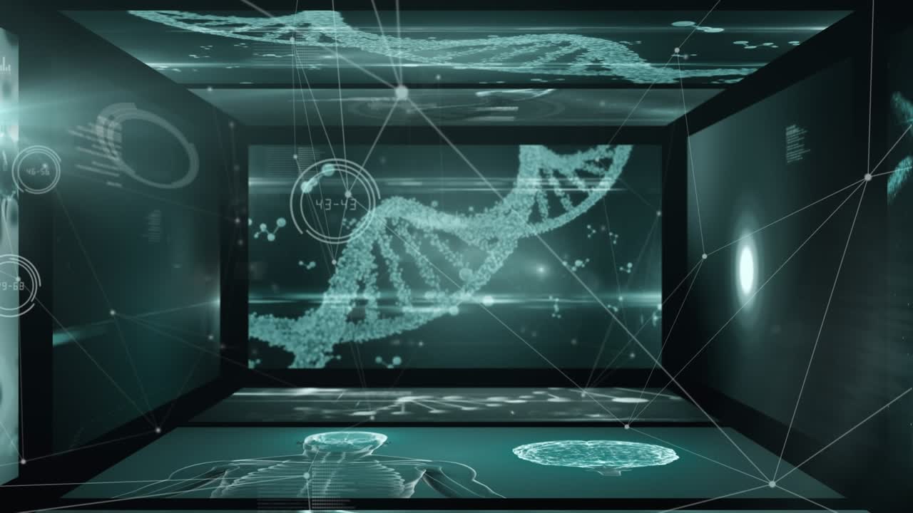 Animation of data processing over digital screens