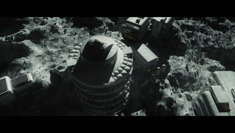 moon surface with a lunar base