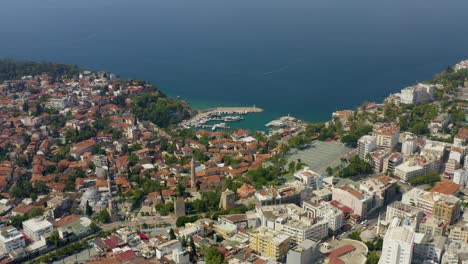 antalya marina with antalya castle