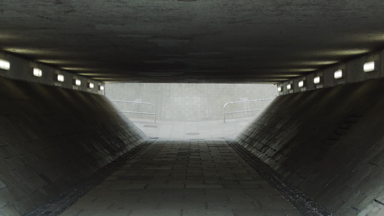 Empty potterrow underpass during lockdown, legal graffiti walls in Edinburgh