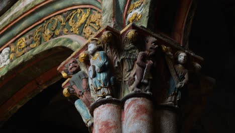 medieval carvings in ourense cathedral, spain