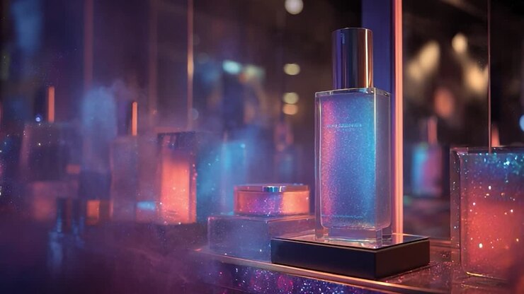 Elegante esposizione di fragranze in una moderna boutique