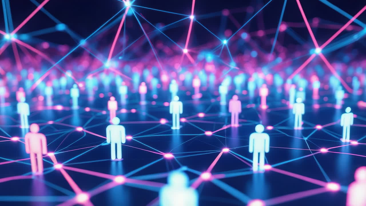 Global Social Network Connection with Abstract Human Figures