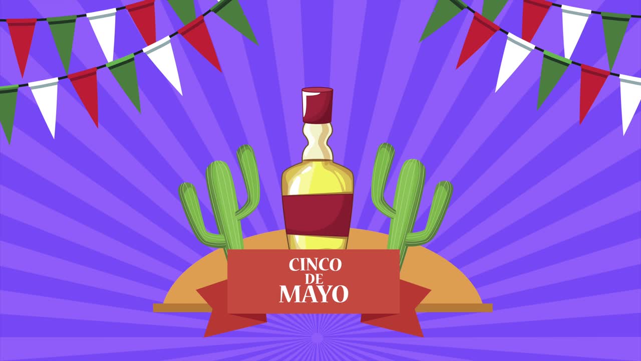 celebración de cinco de mayo con tequila