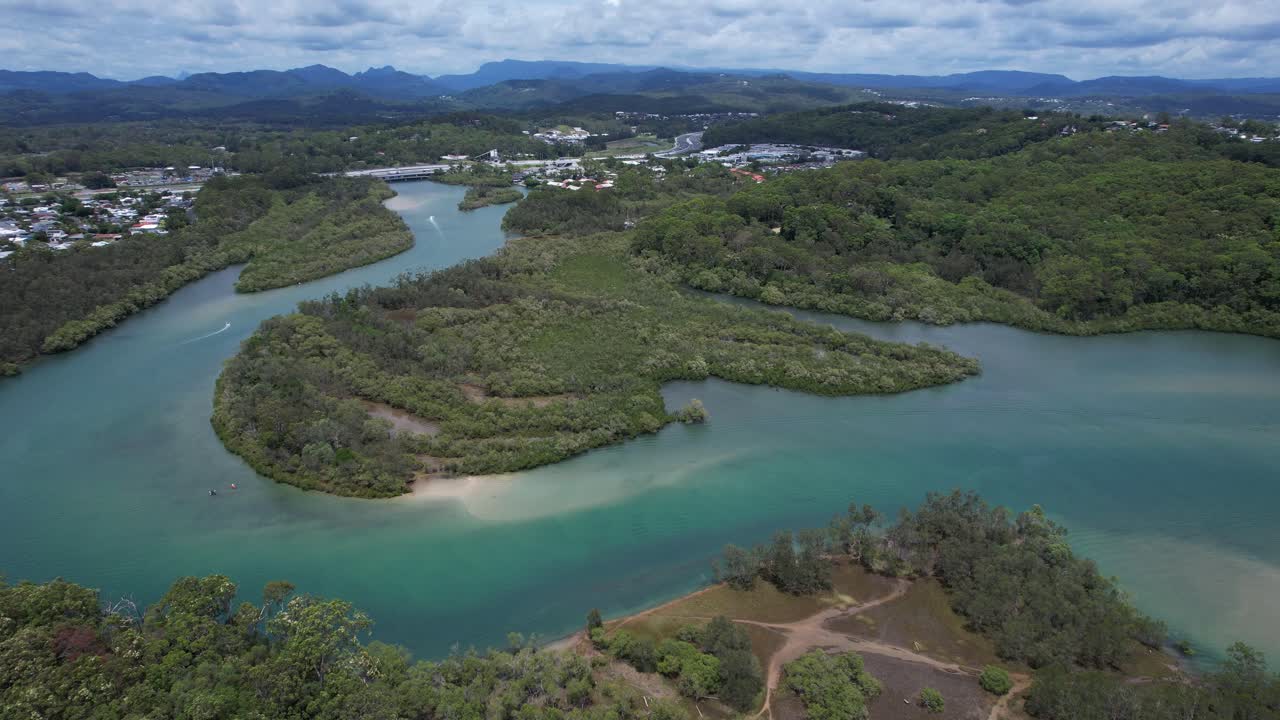 Tallebudgera Creek e dintorni, Queensland, Australia - Ripresa aerea con drone.